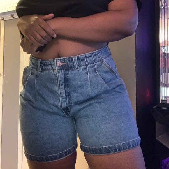 Blue Vintage High Waisted Jean Shorts - Picture 3 of 8